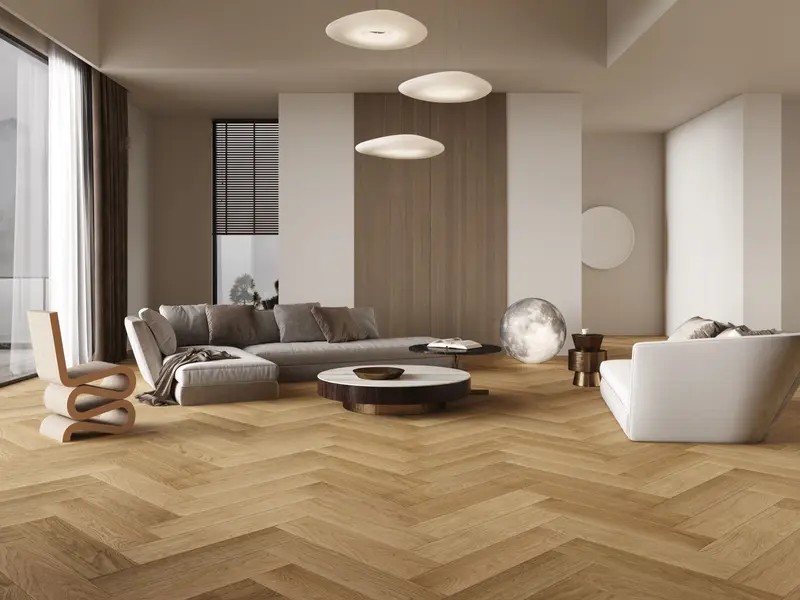 Vidar Engineered Hardwood American Oak Herringbone Macaroon Herringbone Select 5" - 3/4"