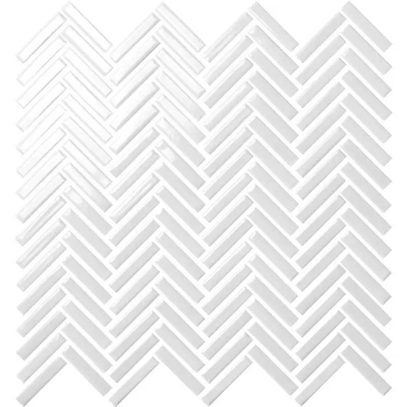 Centura Wall Tiles Paint Stick Herringbone White Glossy 3/8" x 2"