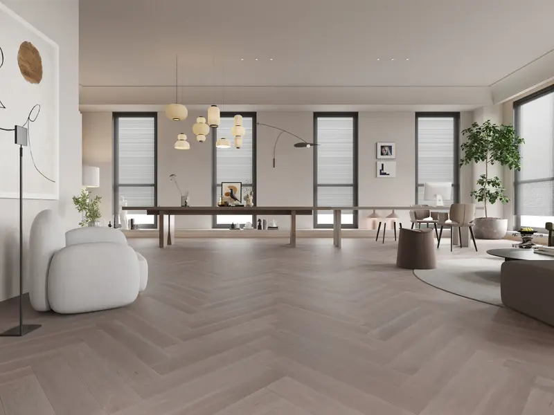 Vidar Engineered Hardwood American Oak Herringbone Silver Stone Herringbone Character 5" - 3/4" (18.19 sqft/box)