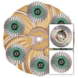 Pearl Abrasive - floor buffing machine accessory 15" Plate with 6 Diamond Cups