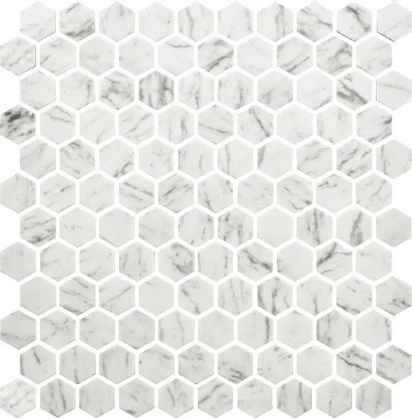 Centura Mosaic Hexagon Stones Carrara Matte 12" x 12"