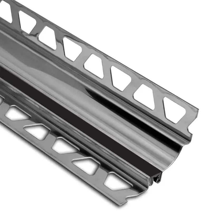 Schluter DILEX-HKS Cove-Shaped Profile with 23/32" Radius Stainless Steel (V2) Black 1/2" (12.5 mm) x 9/32" (7 mm) x 8' 2-1/2"