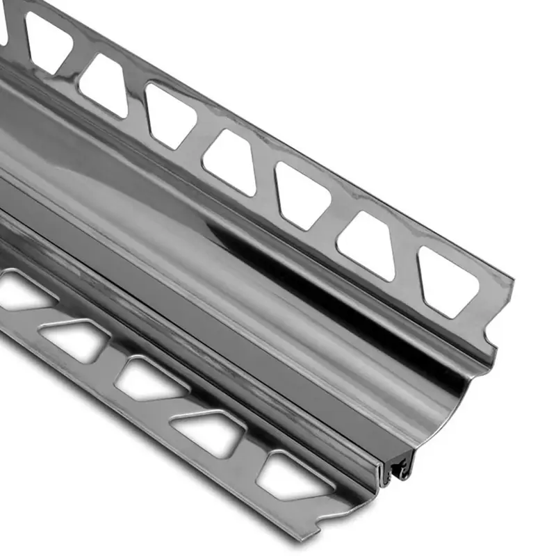 Schluter DILEX-HKS Cove-Shaped Profile with 23/32" Radius Stainless Steel (V2) Grey 17/32" (14 mm) x 11/32" (9 mm) x 8' 2-1/2"