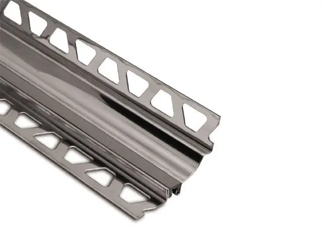 Schluter DILEX-HKS Cove-Shaped Profile with 23/32" Radius Stainless Steel (V2) Grey 5/16" (8 mm) x 11/32" x 8' 2-1/2"