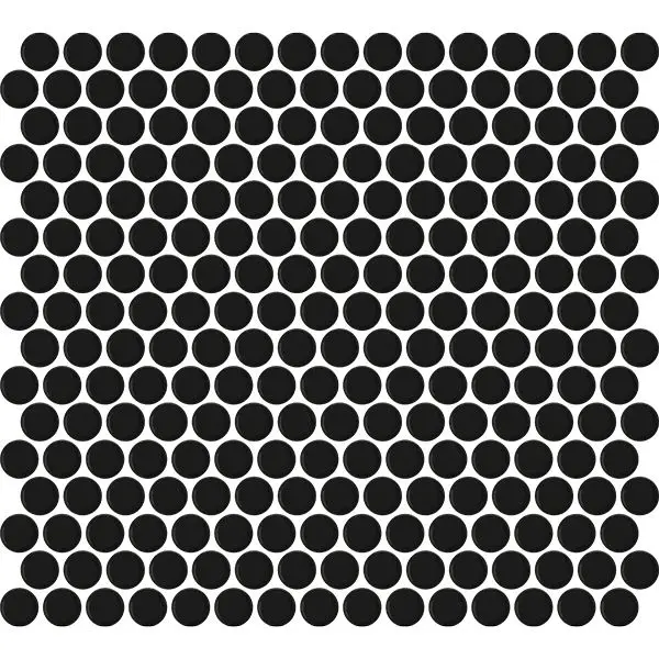 Centura Mosaic Penny Round Black Matte 12" x 12"