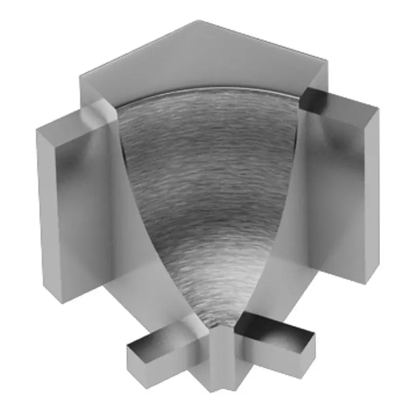 Schluter - DILEX-AHK Inside Corner 135° with 3/8" (10 mm) Radius - Aluminum Anodized Brushed Chrome