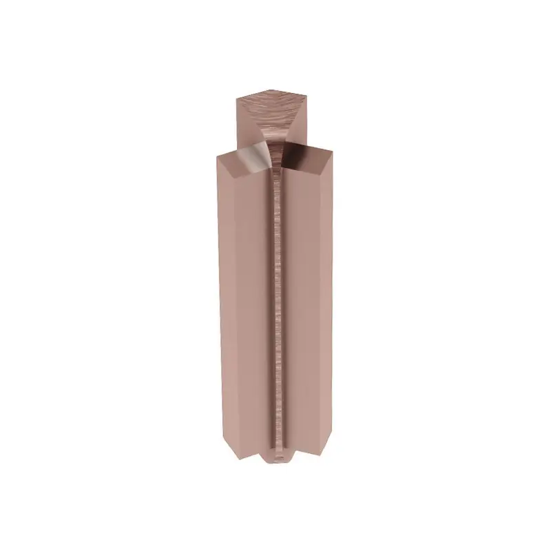 Schluter RONDEC-STEP Inside Corner 135° with 1-1/2" Vertical Leg Anodized Aluminum Brushed Copper 3/8" (10 mm)