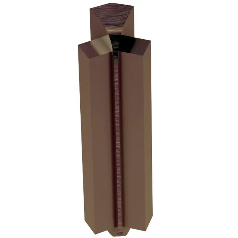 Schluter RONDEC-STEP Inside Corner 135° with 1-1/2" Vertical Leg Anodized Aluminum Brushed Antique Bronze 5/16" (8 mm)