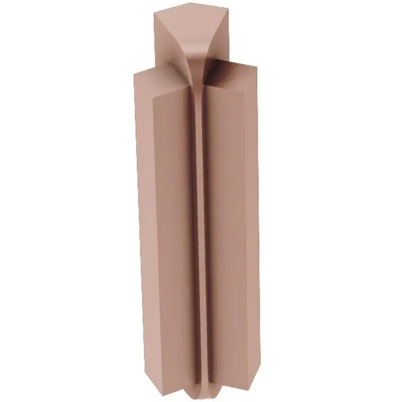 Schluter RONDEC-STEP Inside Corner 135° with 1-1/2" Vertical Leg Anodized Aluminum Satin Copper 5/16" (8 mm)