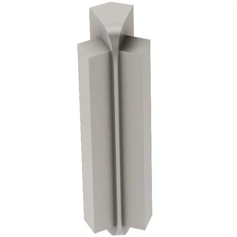 Schluter RONDEC-STEP Inside Corner 135° with 1-1/2" Vertical Leg Anodized Aluminum Satin Nickel 5/16" (8 mm)