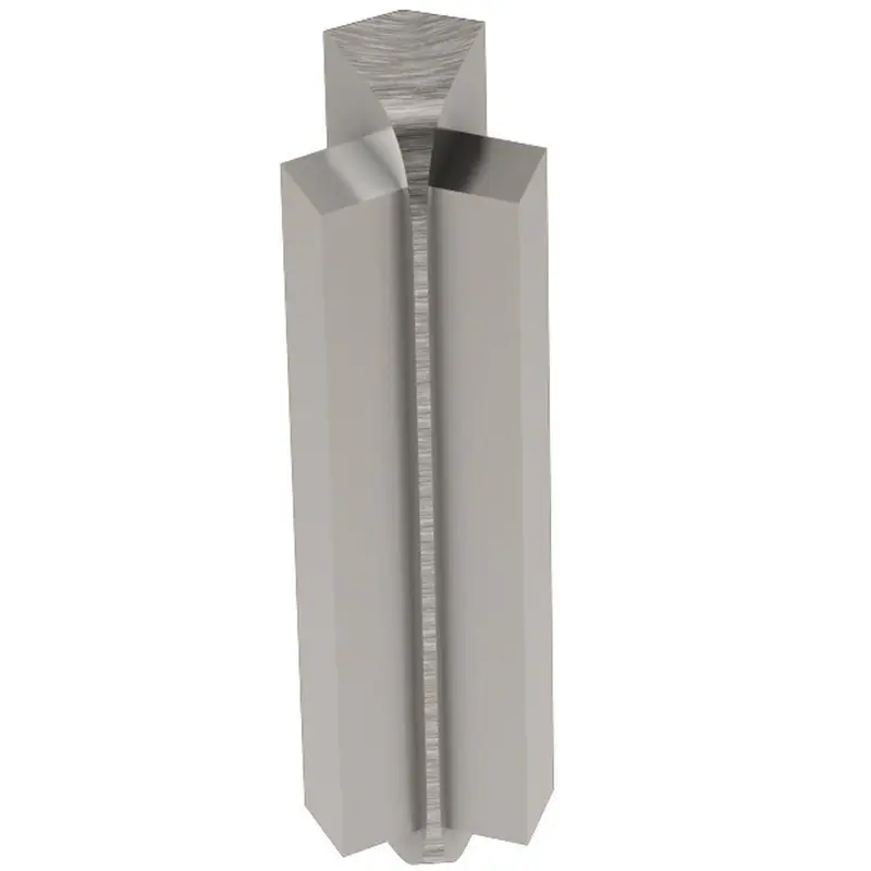 Schluter RONDEC-STEP Inside Corner 135° with 1-1/2" Vertical Leg Anodized Aluminum Brushed Nickel 5/16" (8 mm)