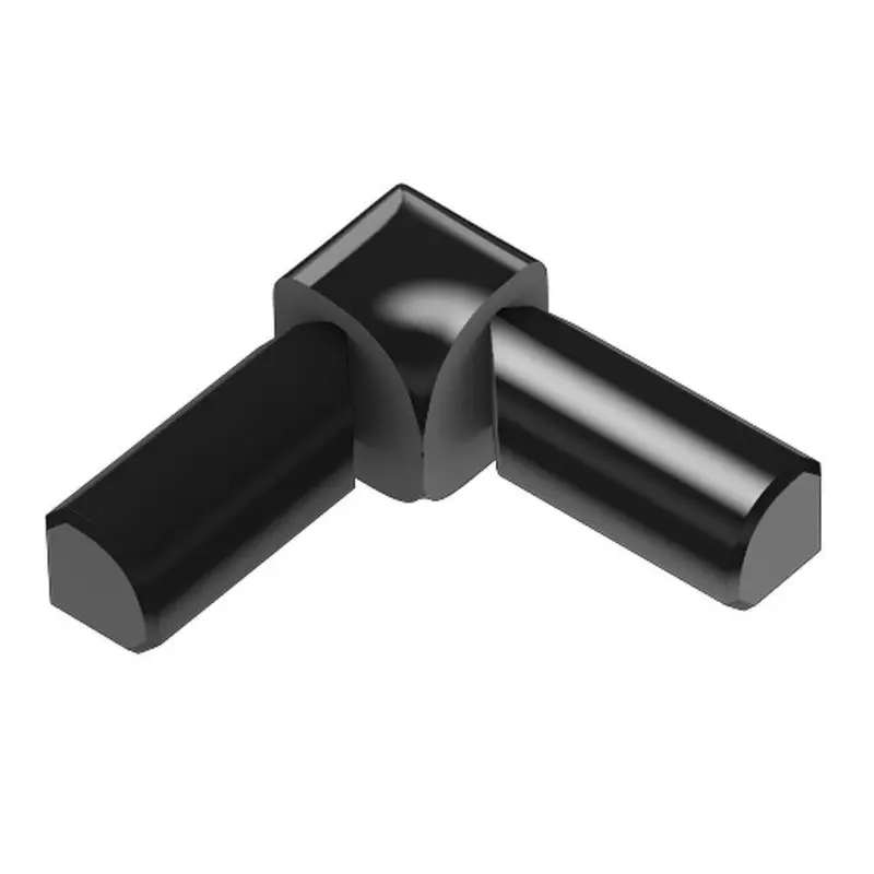 Schluter - RONDEC 2-Leg Inside Corner 90° - Aluminum Anodized Bright Black 3/8" (10 mm)