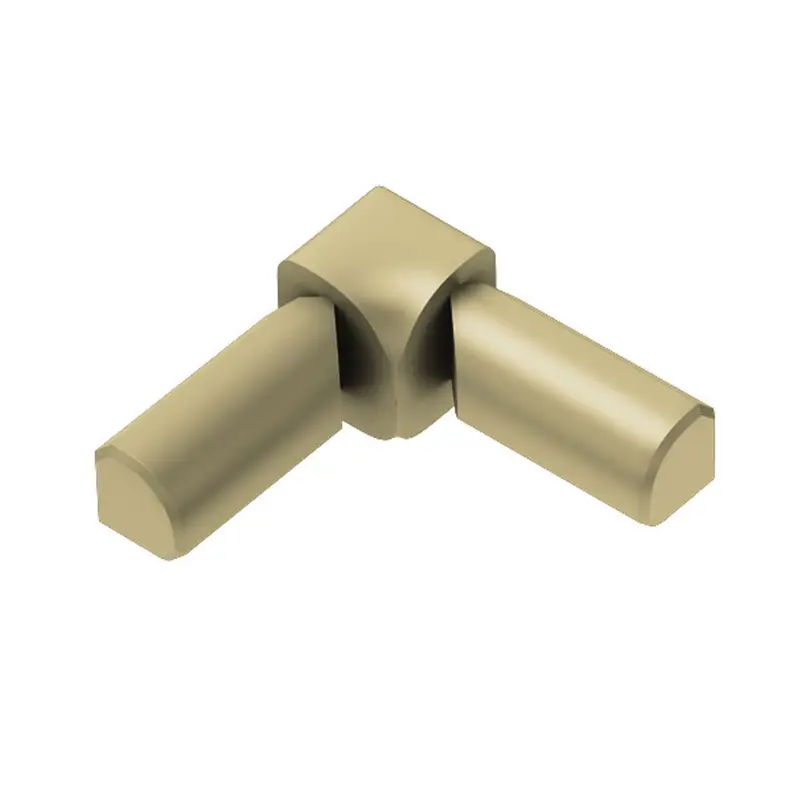 Schluter - RONDEC 2-Leg Inside Corner 90° - Aluminum Anodized Matte Brass 3/8" (10 mm)