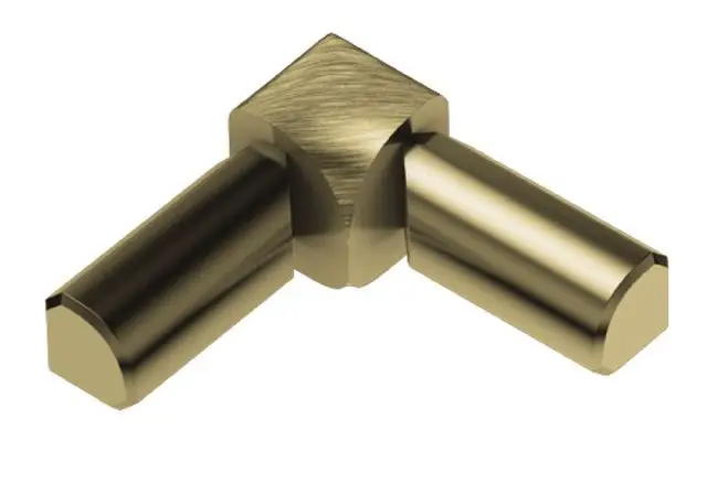 Schluter - RONDEC 2-Leg Inside Corner 90° Anodized Aluminum Brushed Brass 1/2"