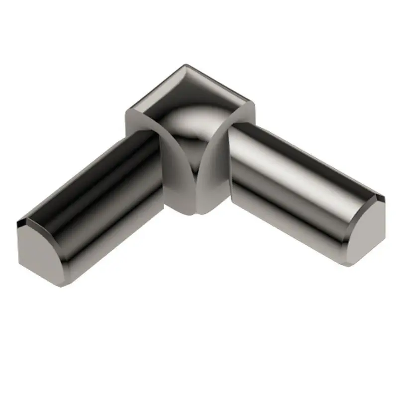 Schluter RONDEC 2-Leg Inside Corner 90° Anodized Aluminum Polished Nickel 1/2" (12.5 mm)