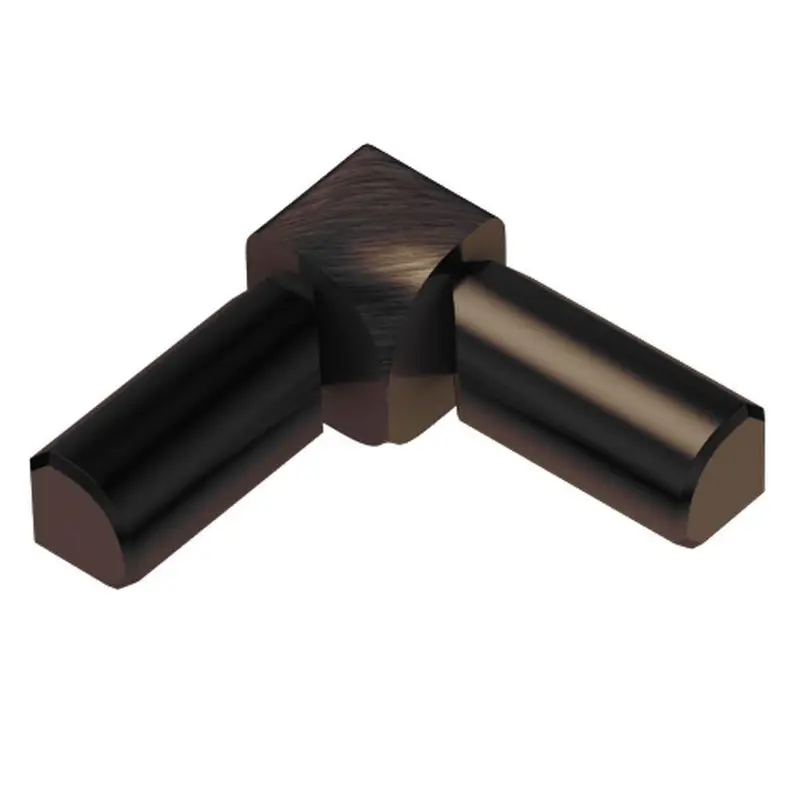 Schluter - RONDEC 2-Leg Inside Corner 90° - Aluminum Anodized Brushed Antique Bronze 3/8" (10 mm)