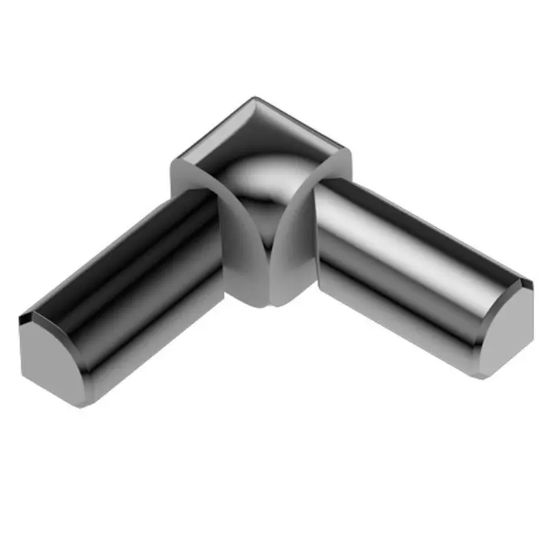 Schluter - RONDEC 2-Leg Inside Corner 90° - Aluminum Anodized Polished Chrome 1/2" (12.5 mm)