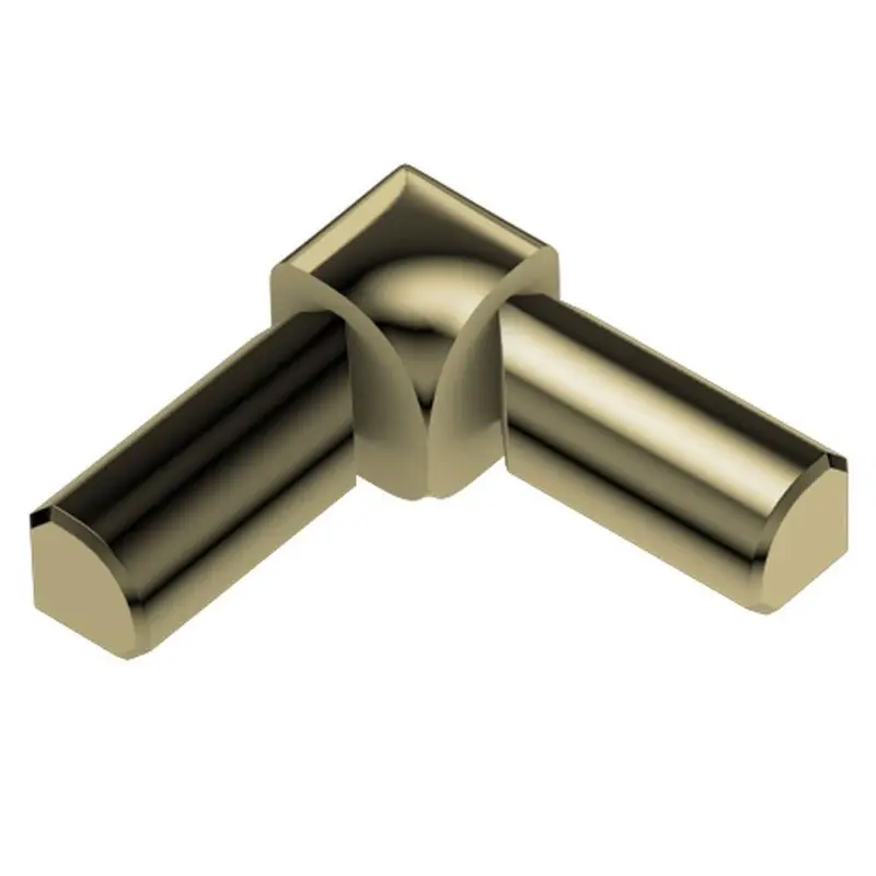 Schluter - RONDEC 2-Leg Inside Corner 90° - Aluminum Anodized Polished Brass 1/2" (12.5 mm)
