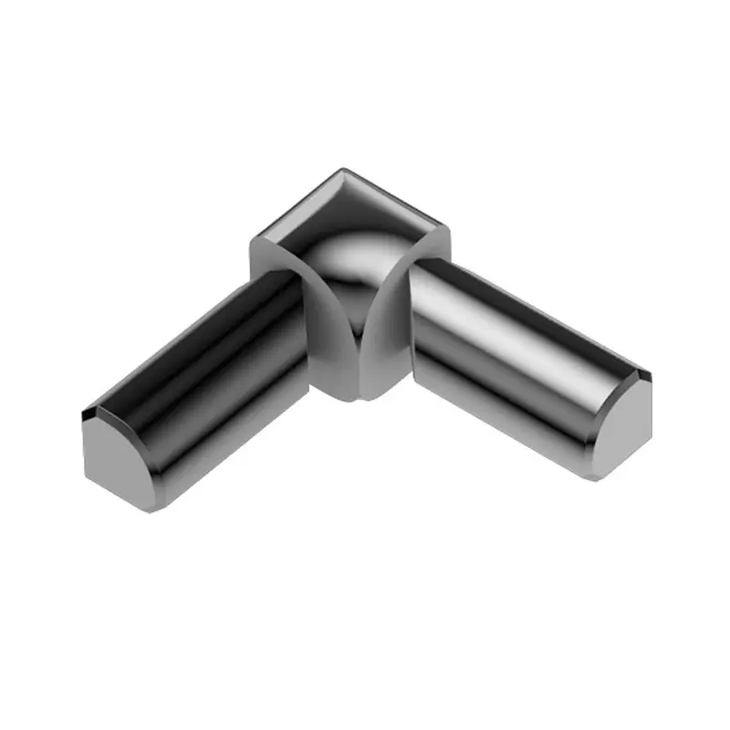 Schluter - RONDEC 2-Leg Inside Corner 90° - Aluminum Anodized Polished Chrome 5/16" (8 mm)