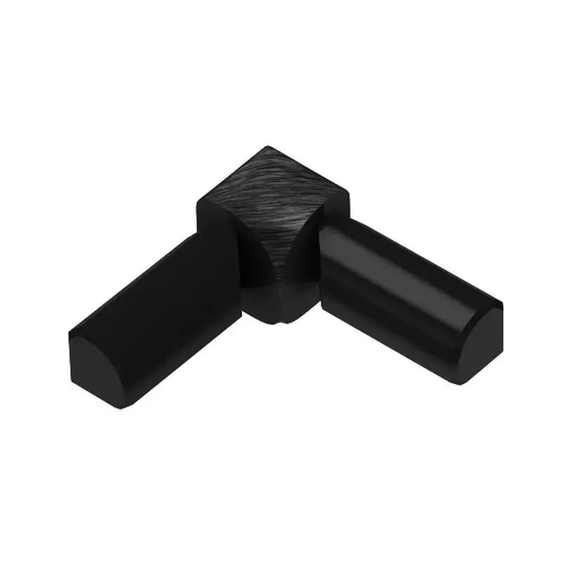 Schluter - RONDEC 2-Leg Inside Corner 90° - Aluminum Anodized Brushed Black 5/16" (8 mm)