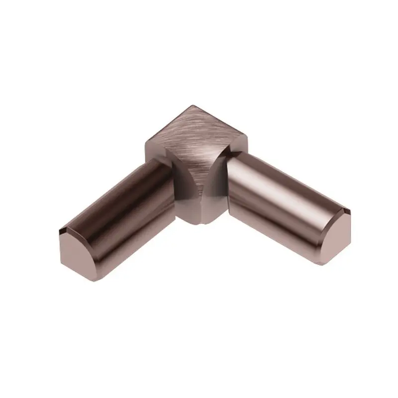 Schluter - RONDEC 2-Leg Inside Corner 90° - Aluminum Anodized Brushed Copper 5/16" (8 mm)
