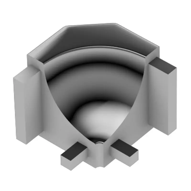 Schluter - DILEX-AHK Inside Corner 90° with 3/8" (10 mm) Radius - Aluminum Anodized Polished Chrome