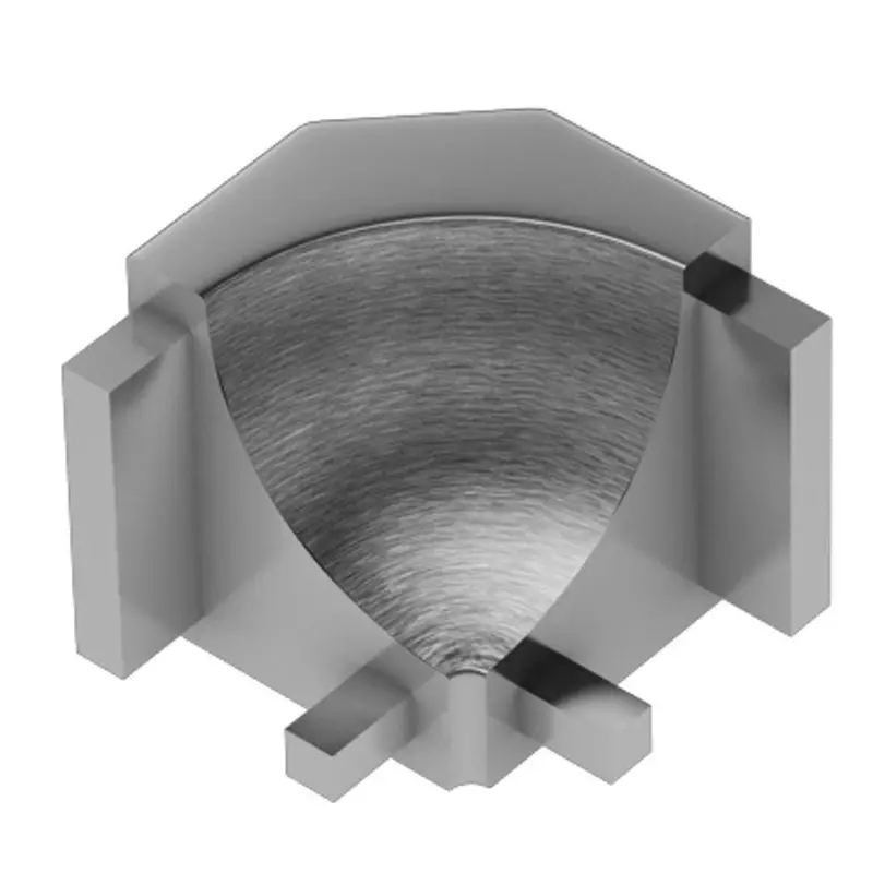 Schluter - DILEX-AHK Inside Corner 90° with 3/8" (10 mm) Radius - Aluminum Anodized Brushed Chrome