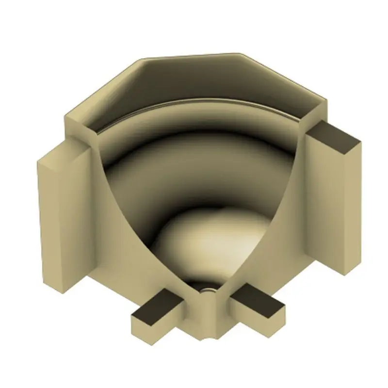 Schluter - DILEX-AHK Inside Corner 90° with 3/8" (10 mm) Radius - Aluminum Anodized Polished Brass