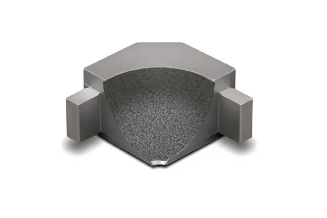 Schluter - DILEX-AHKA Inside Corner 90° with 3/8" (10 mm) Radius - Aluminum Stone Grey