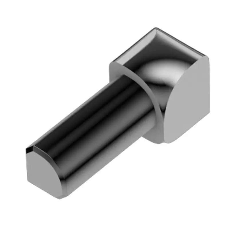 Schluter - RONDEC Inside Corner 90° - Aluminum with Stainless Steel Appearance 3/8" (10 mm)