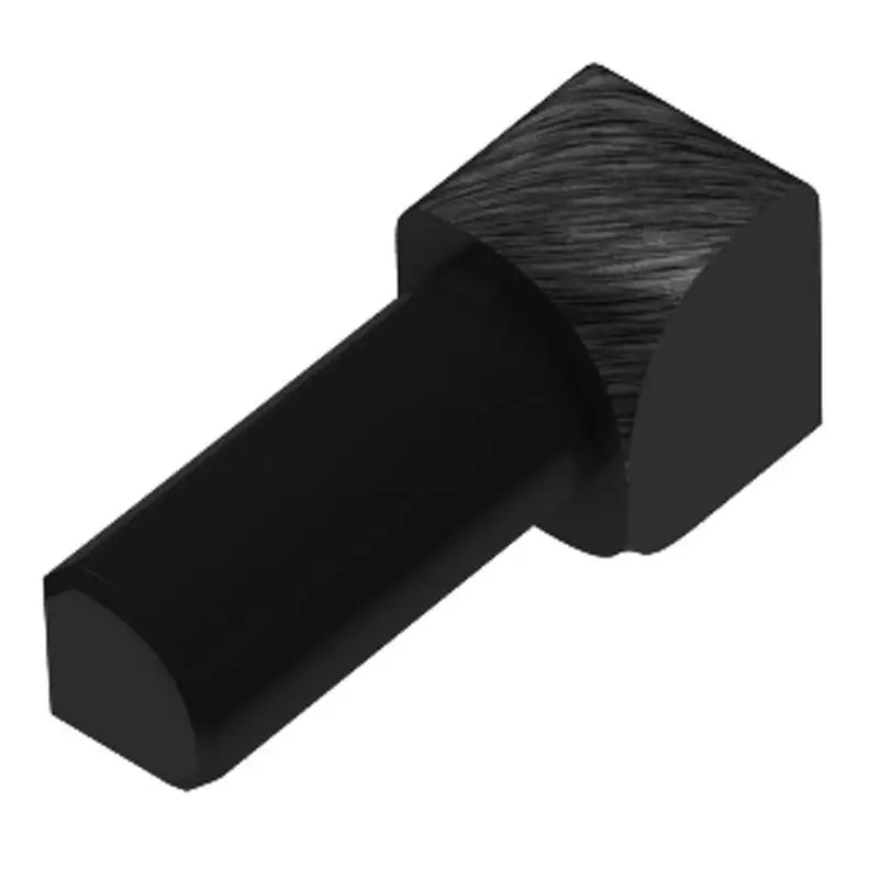 Schluter - RONDEC Inside Corner 90° - Aluminum Anodized Brushed Black 3/8" (10 mm)
