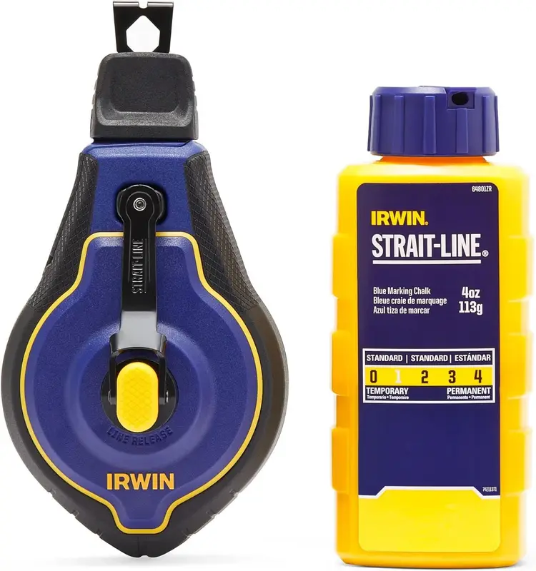 Irwin - Chalk Line Strait-Line Speedline Pro Reel 100' with Blue Chalk Refill