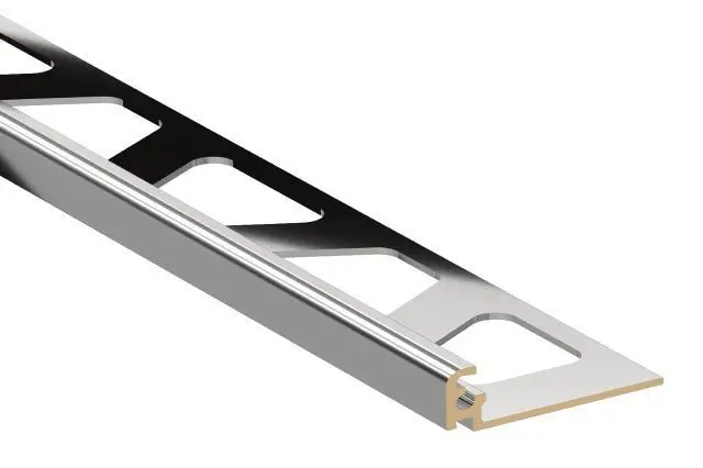 Schluter - JOLLY Wall Tile Edge Trim Chrome-Plated Brass 3/8" (10 mm) x 8' 2-1/2"
