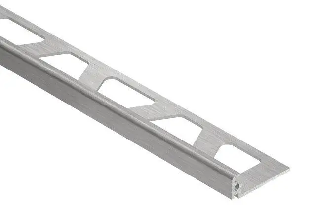 Schluter - JOLLY Wall Tile Edge Trim Anodized Aluminum Brushed Chrome 7/16" (11 mm) x 8' 2-1/2"