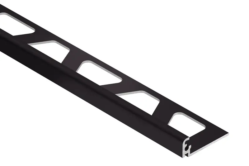 Schluter - JOLLY Wall Tile Edge Trim Aluminum Black Brown 7/16" (11 mm) x 8' 2-1/2"