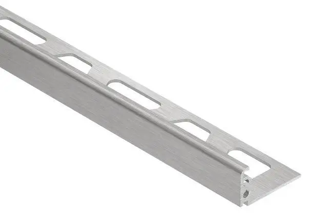 Schluter - JOLLY Wall Tile Edge Trim Anodized Aluminum Brushed Chrome 1/2" (12.5 mm) x 8' 2-1/2"