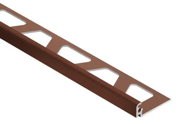 Schluter - JOLLY Wall Tile Edge Trim Aluminum Rustic Brown 1/2" (12.5 mm) x 8' 2-1/2"
