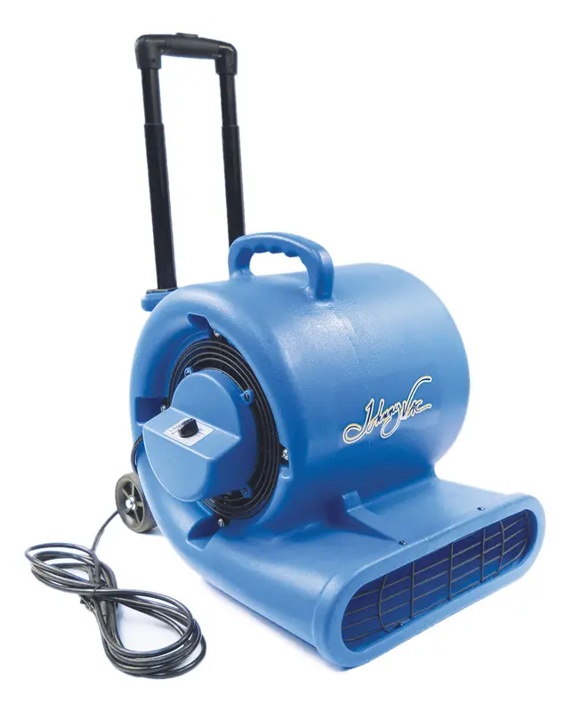 Johnny Vac - Fan - Diameter of 9.5" (24 cm) - 3 Speeds with Telescopic Handle and Wheels - Blue
