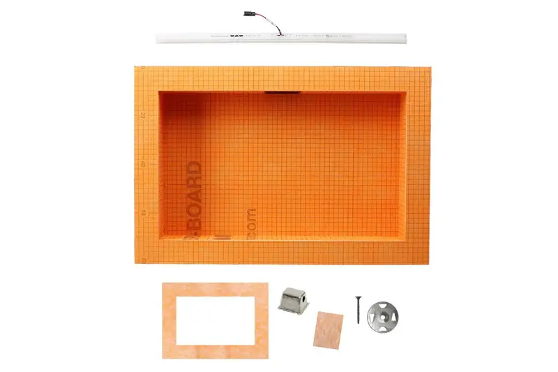 Schluter - KERDI-BOARD-SNLT Prefabricated Shower Niche with LIPROTEC LED Lighting Warm White with Frame 20" x 12"