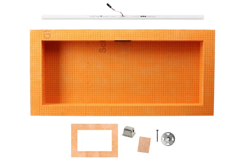 Schluter - KERDI-BOARD-SNLT Prefabricated Shower Niche with LIPROTEC LED Lighting Warm White with Frame 28" x 12"
