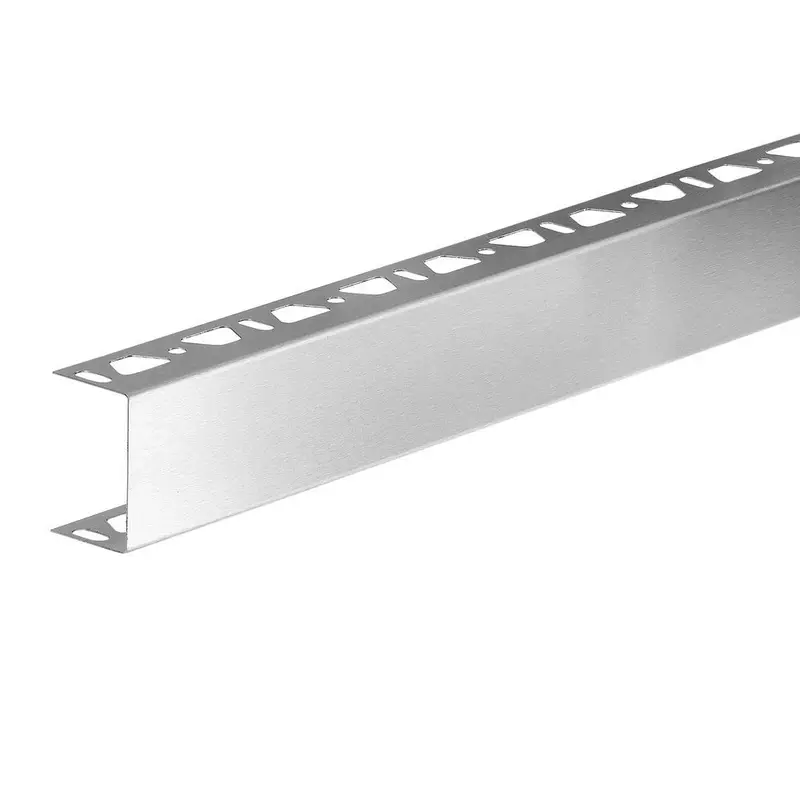 Schluter - KERDI-BOARD-ZA Finishing U-Shaped Profile - Brushed Stainless Steel (V2) 2" x 8' 2-1/2"