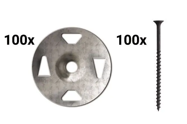 Schluter - KERDI-BOARD-ZS/-ZT Screws and Washers - Galvanized Steel 1-5/8" (Pack of 100)