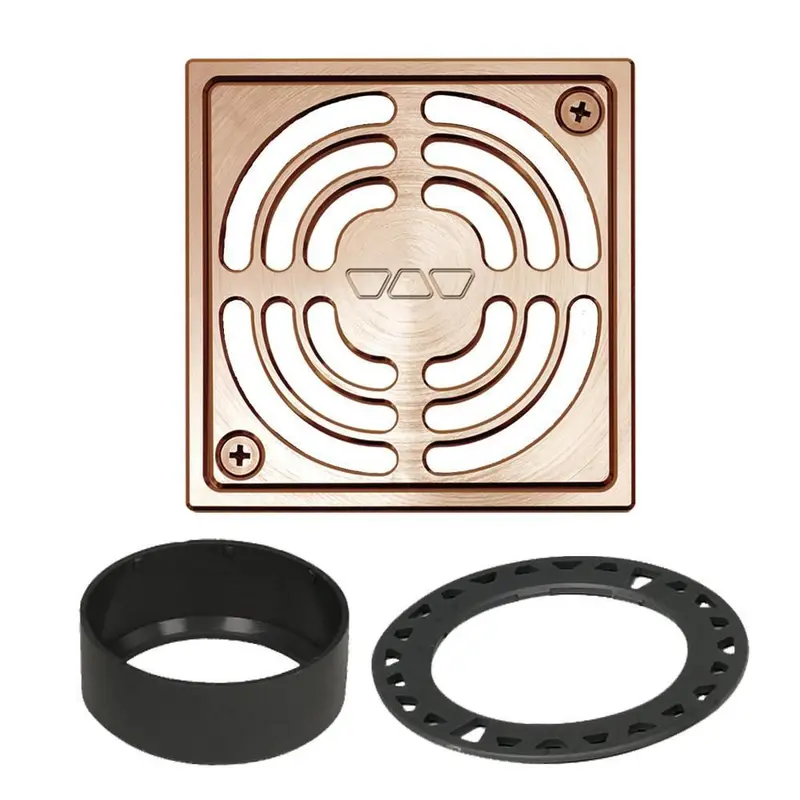 Schluter - KERDI-DRAIN Square Grate Kit Contour - Aluminum Anodized Brushed Copper 4"