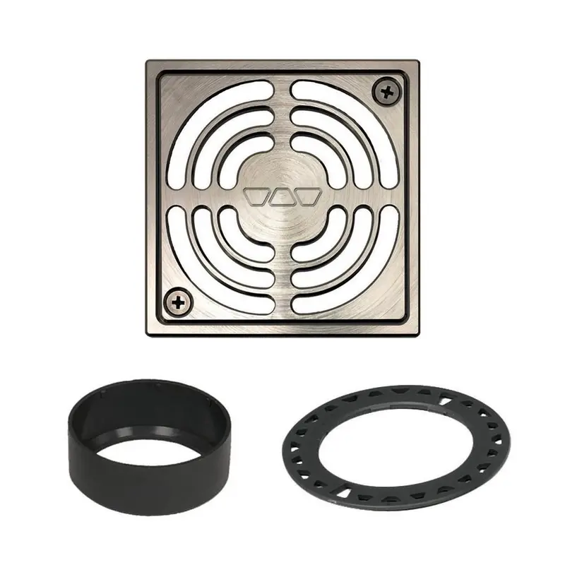 Schluter - KERDI-DRAIN Square Grate Kit Contour - Aluminum Anodized Brushed Nickel 4"