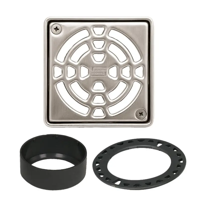Schluter - KERDI-DRAIN Square Grate Kit Classic - Stainless Steel (V2) Nickel 4"