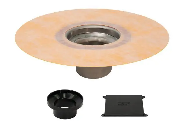 Schluter - KERDI-DRAIN-F Flange Kit Stainless Steel (V2) with No-Hub Outlet of 2"