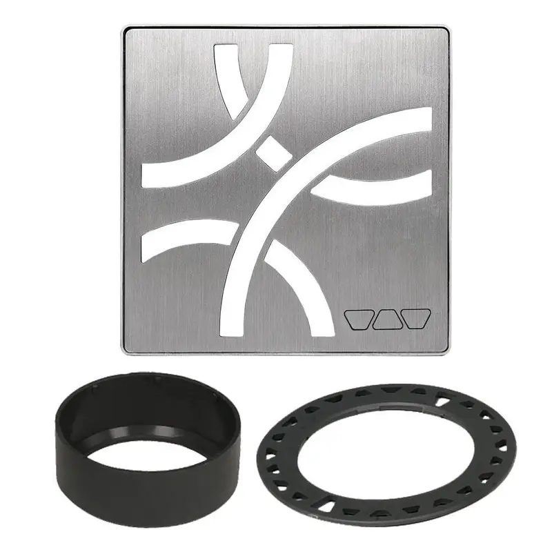 Schluter - KERDI-DRAIN Square Grate Kit Curve - Brushed Stainless Steel (V2) 4"