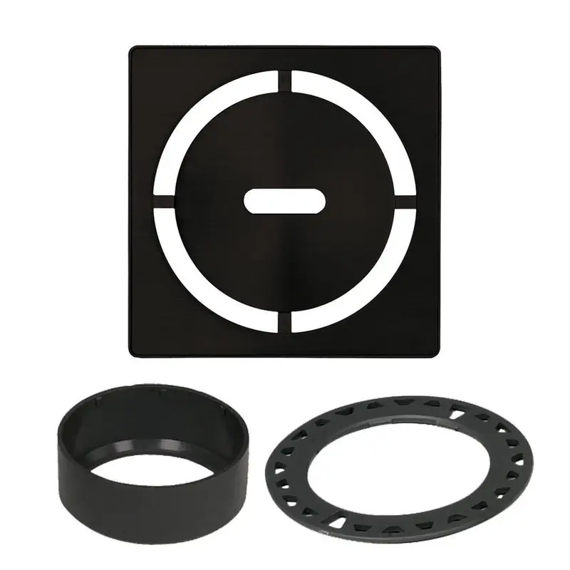 Schluter - KERDI-DRAIN Square Grate Kit Pure - Stainless Steel (V2) Matte Black 4"