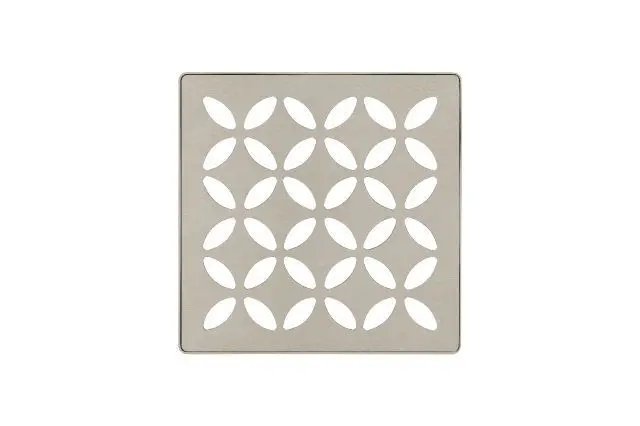 Schluter - KERDI-DRAIN Square Grate Kit Floral - Stainless Steel (V2) Greige 4"