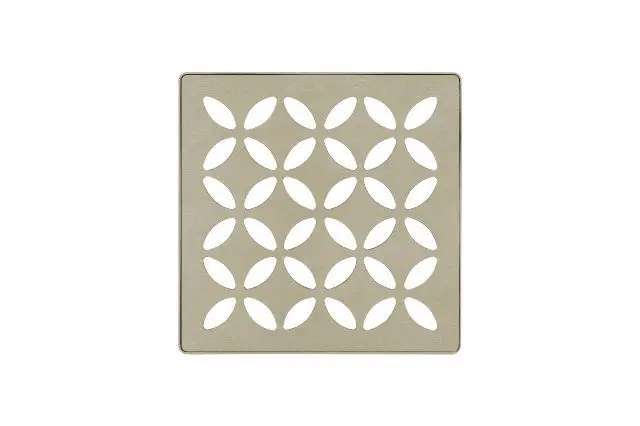 Schluter - KERDI-DRAIN Square Grate Kit Floral - Stainless Steel (V2) Cream 4"